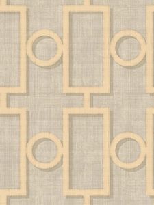 Seabrook Designs NE50608 Nouveau Luxe Grey and Gold Adorn Geo Wallpaper